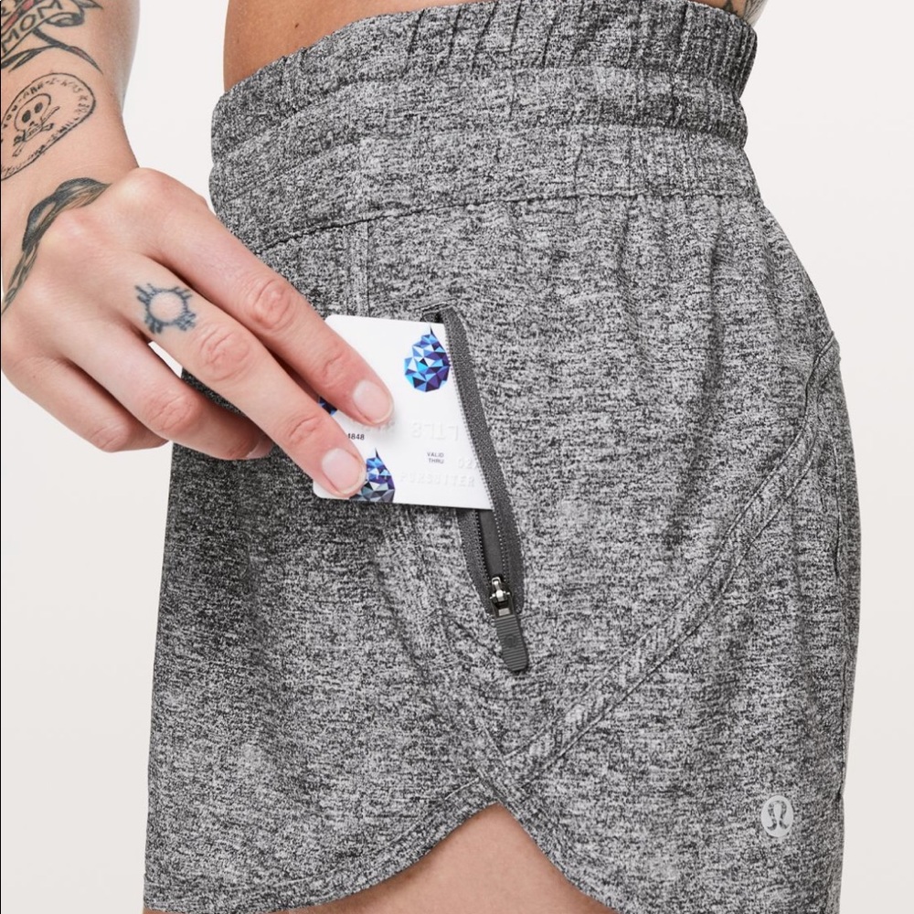 Light blue Lululemon 6 tracker short with pockets